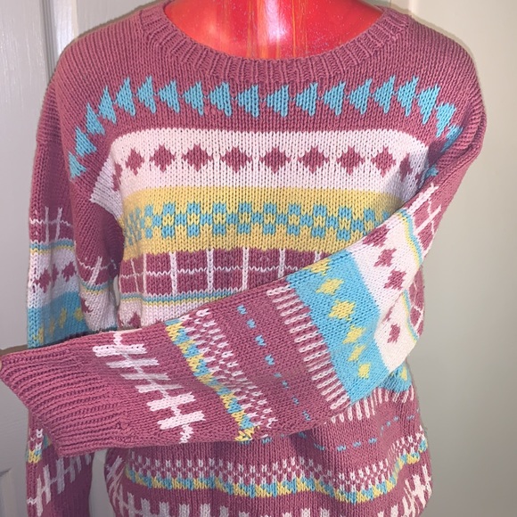 VINTAGE Knit Kawaii Peruvian Oversized Sweater - Picture 2 of 11